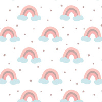 PASTEL RAINBOWS (PASTEL SKY) - Cotton woven fabric