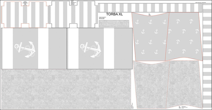 Taška XL s sáčkem 2 v 1 - BÍLÁ KOTVA