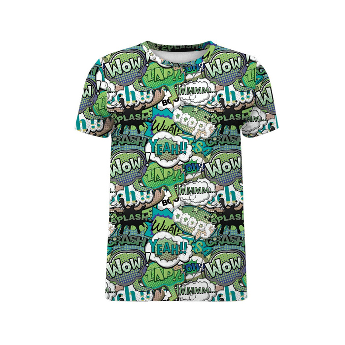 MEN’S T-SHIRT - COMICS (green - blue) - single jersey XS