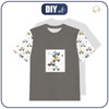T-SHIRT DZIECIĘCY - KOLOROWE AUTKA / szary (MIEJSKIE MISIE) - single jersey (92/98)