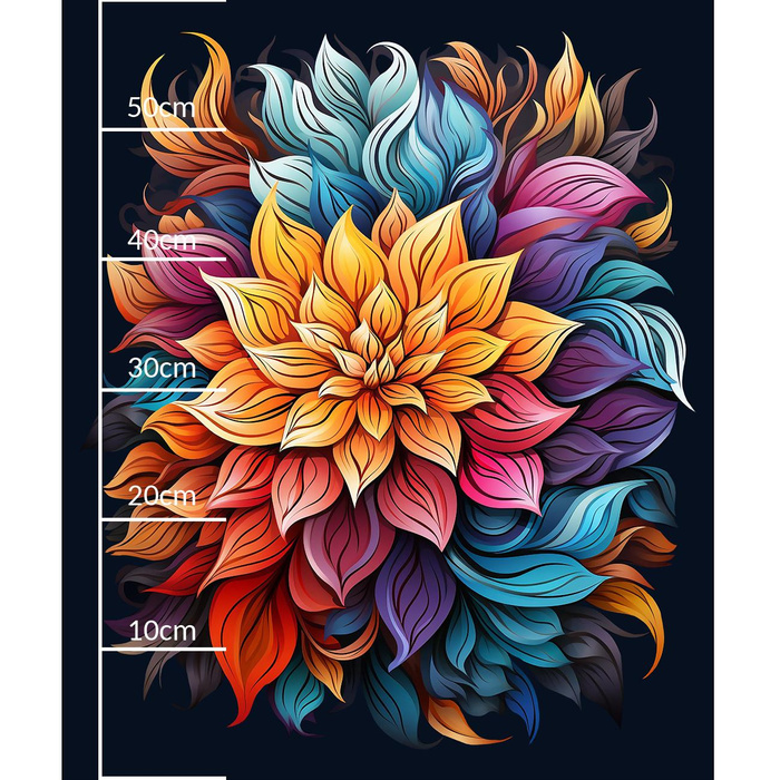 BOUQUET OF FLOWERS WZ.6 - panel (60cm x 50cm)- single jersey s elastanem ITY
