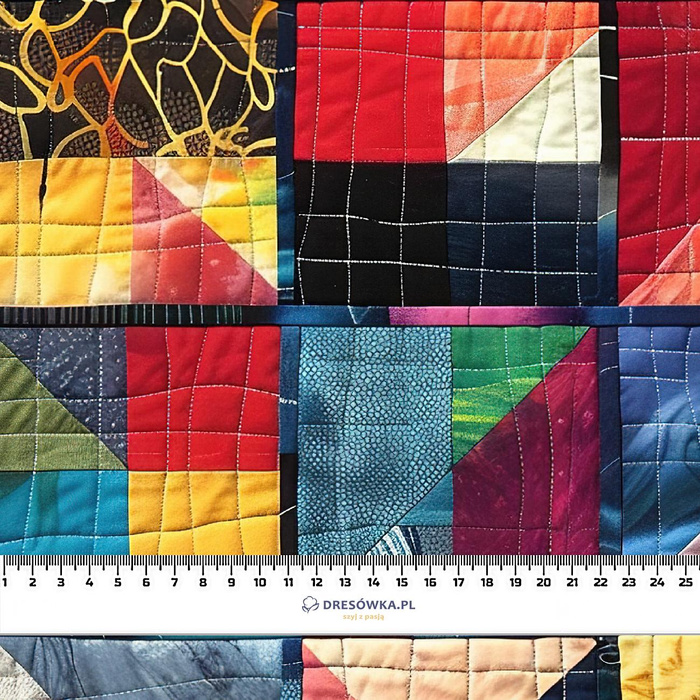 Batik Quilt wz. 4 - brushed knitwear with elastane ITY