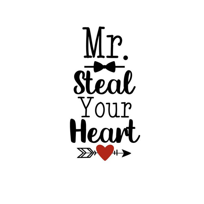 MR. STEAL YOUR HEART (HAPPY VALENTINE’S DAY) - SINGLE JERSEY PANEL 50cm x 60cm