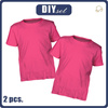 2-PACK - BASIC KID’S T-SHIRT - RASPBERRY (DARK PINK)- sewing set