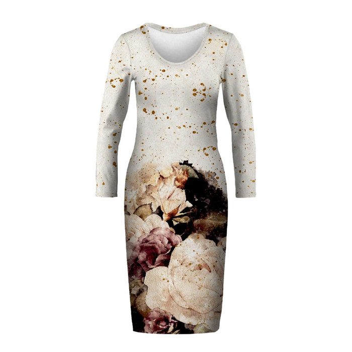 PENCIL DRESS (ALISA) - WATERCOLOR FLOWERS PAT. 4 - sewing set S