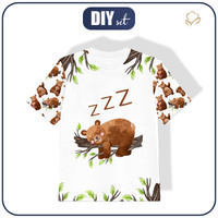 KID’S T-SHIRT - SLEEPING BEARS (BEARS AND BUTTERFLIES) - single jersey (128/134)