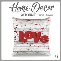 CUSHION PANEL - LOVE RED pat. 1 / desk - HOME DECOR PREMIUM