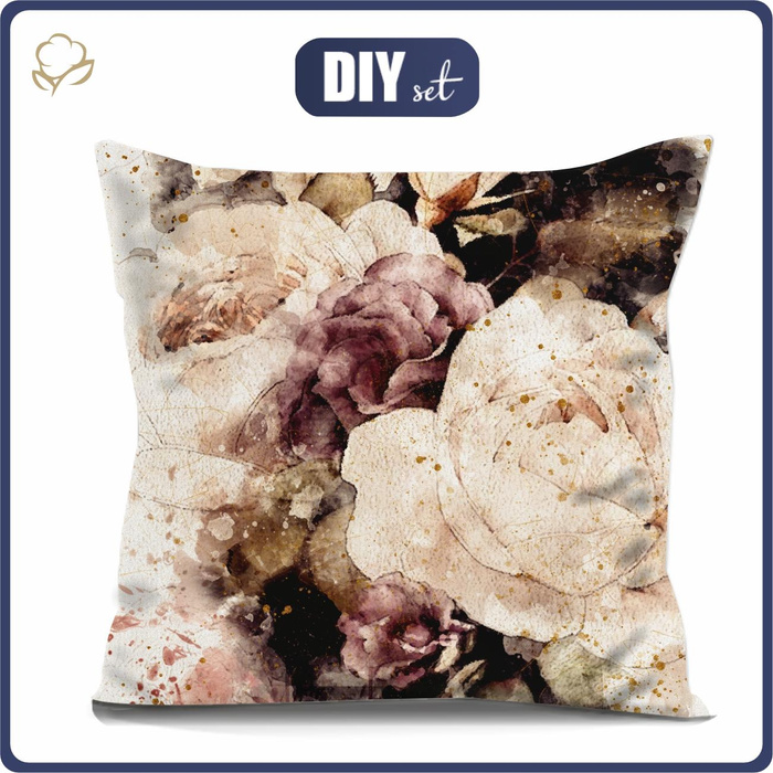 KISSEN 45x45 - WATERCOLORS FLOWERS MS. 4 - Baumwoll Webware - Nähset