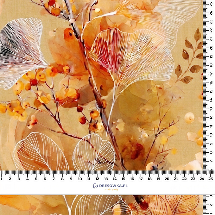 AUTUMN FLOWERS WZ. 24 - Waterproof woven fabric