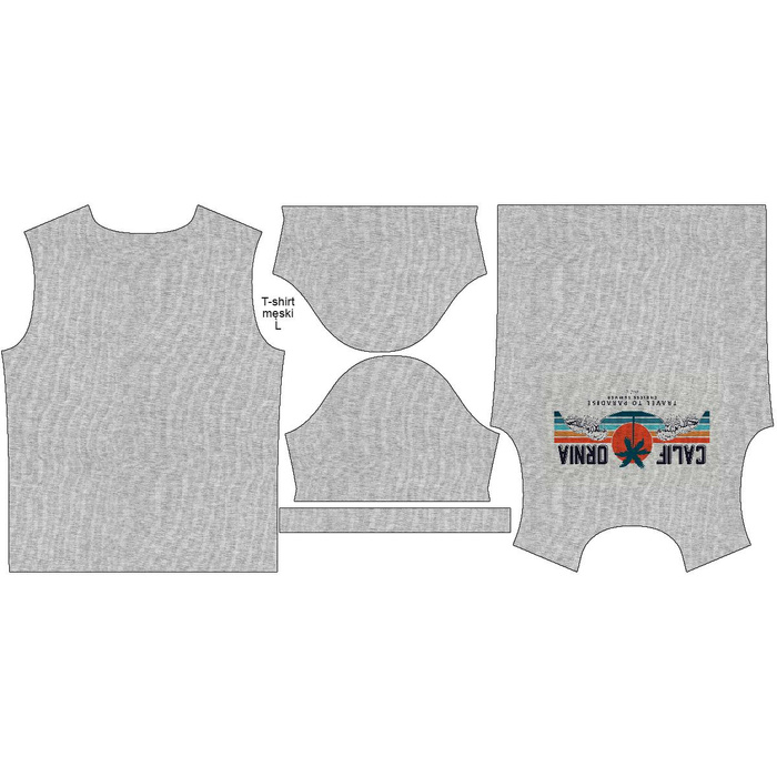 MEN’S T-SHIRT - CALIFORNIA no. 1 / melange light grey - single jersey