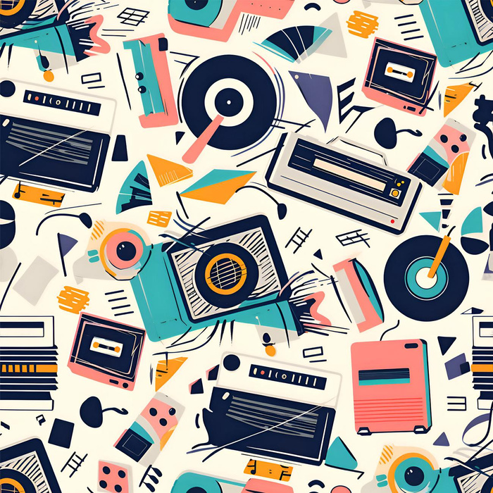 RETRO MUSIC - quick-drying woven fabric