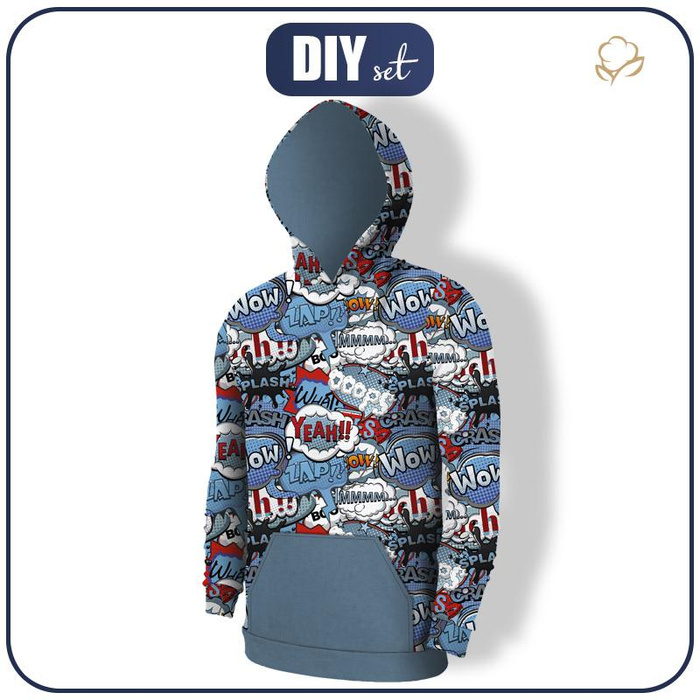 MEN’S HOODIE (COLORADO) - COMICS (blue - red) - sewing set XL