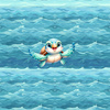 TURTLE (SEA ANIMALS pat. 1) - panel (60cm x 50cm) Cotton woven fabric
