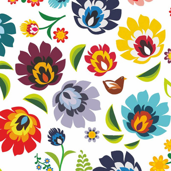 LOWICZ FOLKLORE / white - Waterproof woven fabric