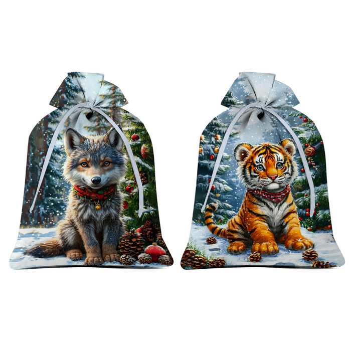 Gift pouches - CHRISTMAS ANIMALS 1 - sewing set - BIG