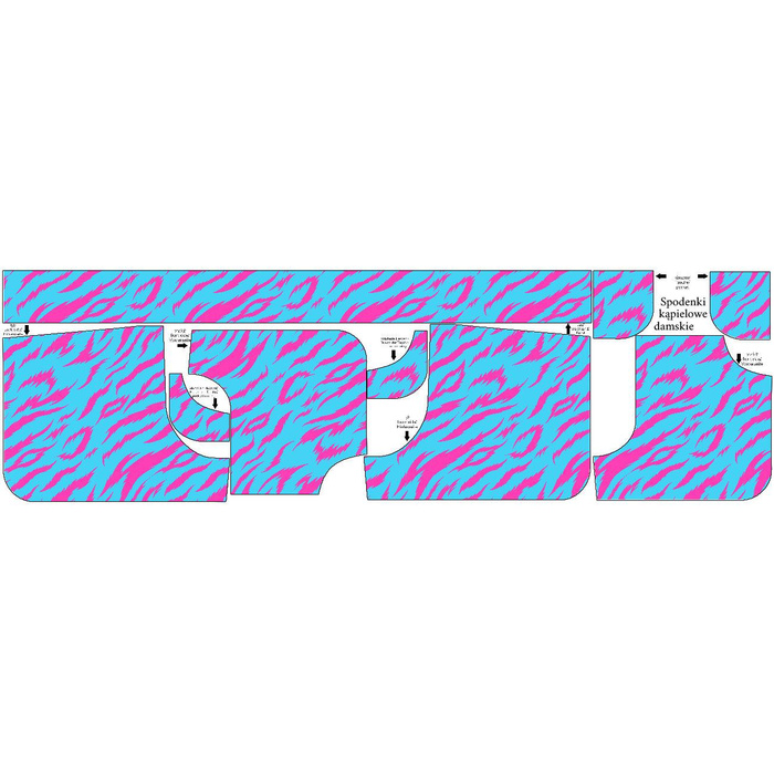 Damskie spodenki kąpielowe - NEONOWA ZEBRA WZ. 4 XL