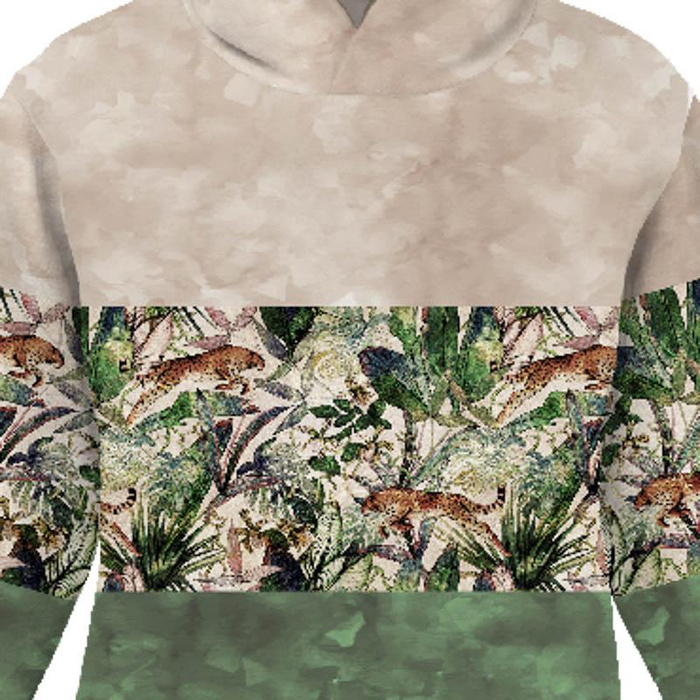 Children's tracksuit (OSLO) - CHEETAH / leaves / STRIPES - looped knit fabric