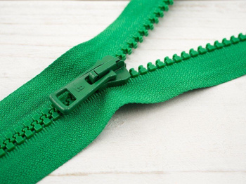 Plastic Zipper 5mm open-end 70cm - green B-27