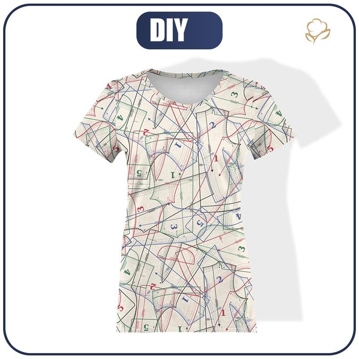 DÁMSKÉ TRIČKO-VZOREK (HOBBY A POVOLÁNÍ) - ecru / bílý- single jersey  M
