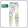 CHILDREN'S JOGGERS (LYON) - SPOTS / BLACK - GREEN (DIA DE LOS MUERTOS) - looped knit fabric (134/140)