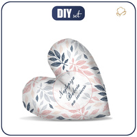 PODUSZKA DEKORACYJNA SERCE - NAJLEPSZA BABCIA NA ŚWIECIE / PASTELOWE LIŚCIE