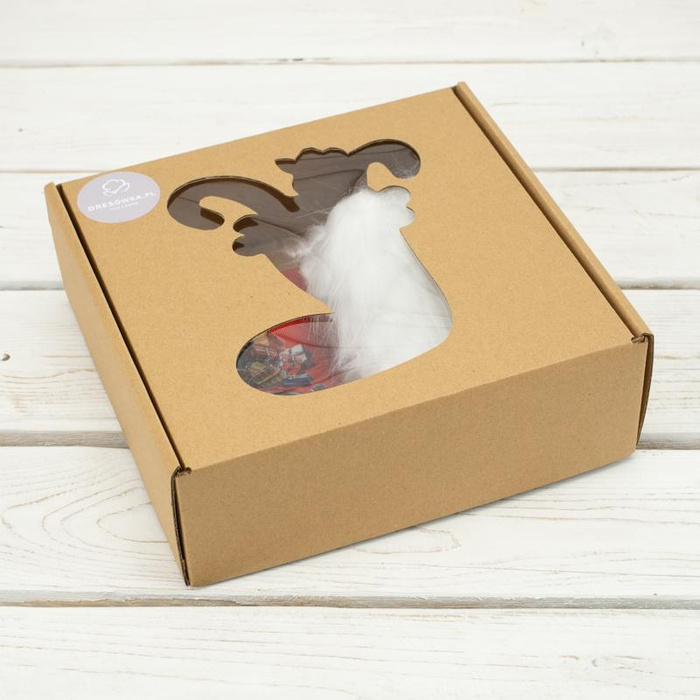 CHRISTMAS STOCKING - SANTA’S CART / red