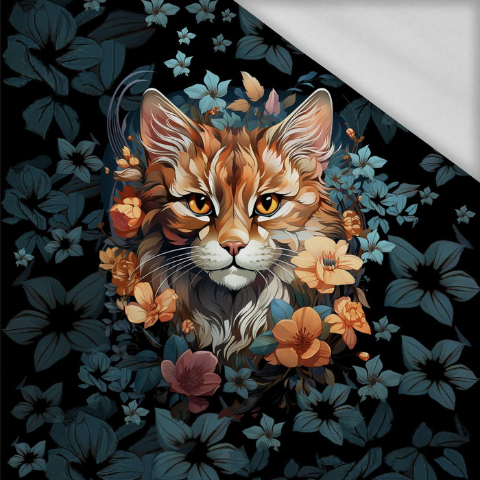 ANIMALS MANDALA wz.12 (cat) - panel (75cm x 80cm) - Thermo lycra