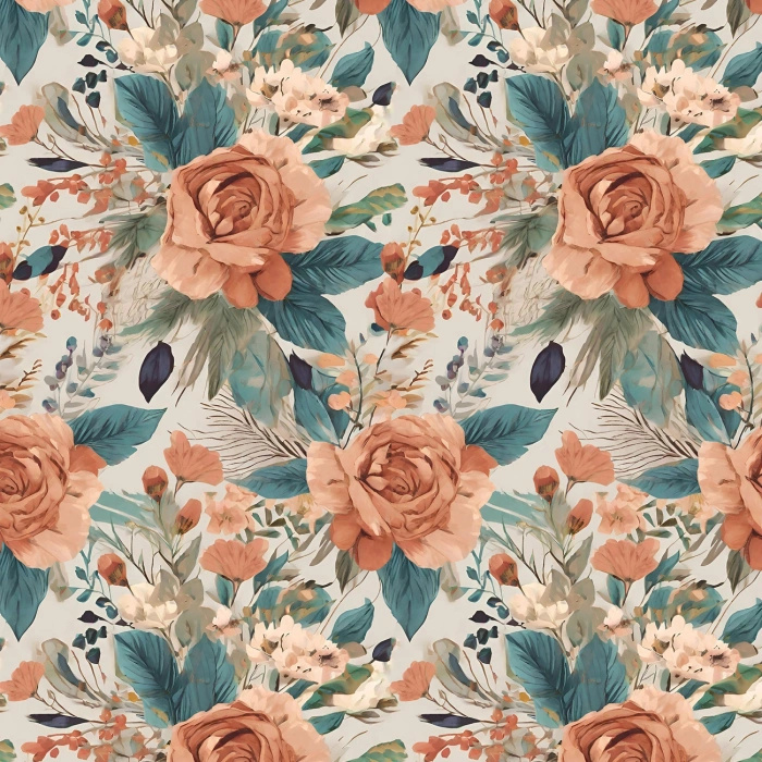 PASTEL FLOWERS WZ. 36 - Minky-Plüsch