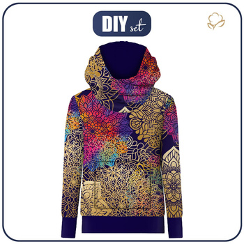 BLUZA Z KAPTUREM UNISEX (HYDRA) - MANDALA wz. 2 - zestaw do uszycia L