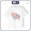 T-SHIRT DZIECIĘCY - KWIATY DZIKIEJ RÓŻY wz. 1 (KWITNĄCA ŁĄKA) - single jersey (128/134)