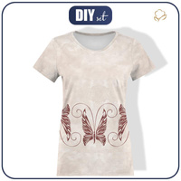 DAMEN T-SHIRT - SCHMETERLING M.7 (GLITTER SCHMETTERLINGE) - Single Jersey XXL