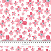 PINK FLOWERS PAT. 5 / white - Cotton muslin