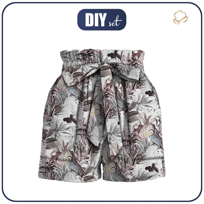 SZORTY PAPERBAG - LUXE TROPICAL wz. 2 - zestaw do uszycia XS