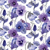 PANSIES (BLOOMING MEADOW) (Very Peri) - Linen 100%
