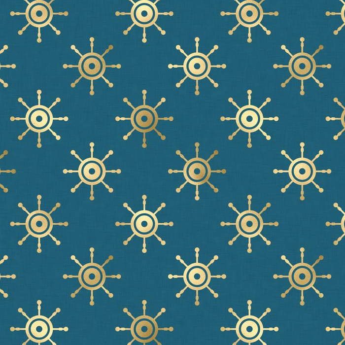 GOLDEN STEERING WHEEL (GOLDEN OCEAN) / sea blue - swimsuit lycra