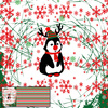 PENGUIN REINDEER 2.0 / green - PANORAMIC PANEL (60 x 150cm)