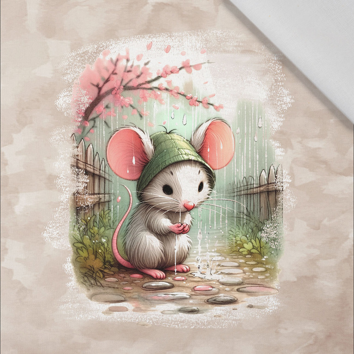 CUTE MOUSE - panel (60cm x 50cm)  Cotton woven fabric