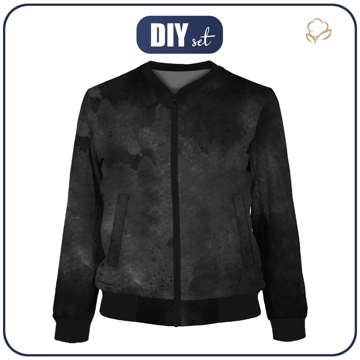 DAMEN BOMBERJACKE (KAMA) - BLACK SPECKS - Nähset L