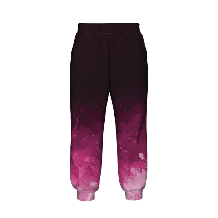 KID'S JOGGERS (ROBIN) - SPECKS (fuchsia) / black - sewing set (98/104)