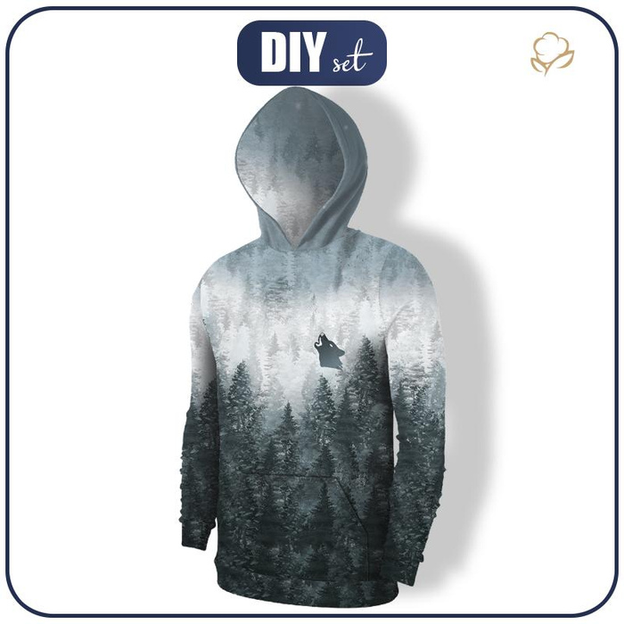 HERREN HOODIE (COLORADO) - WALD OMBRE (WINTER IM GEBIRGE) - Nähset L