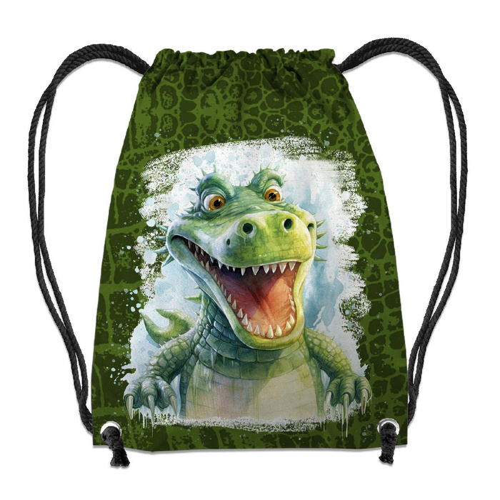 GYM BAG - WATERCOLOR CROCODILE - small