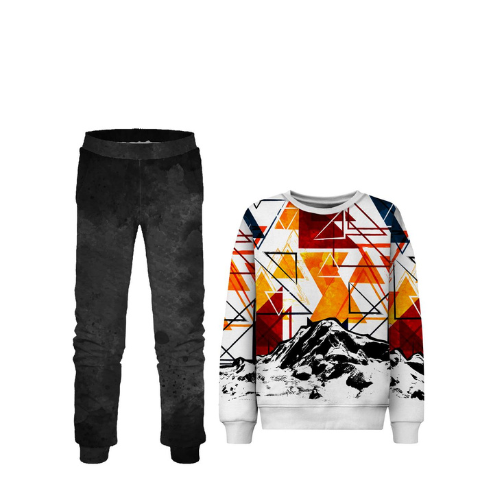 Children's tracksuit (MILAN) - MOUNTAINS / TRIANGLES - sewing set (146/152)