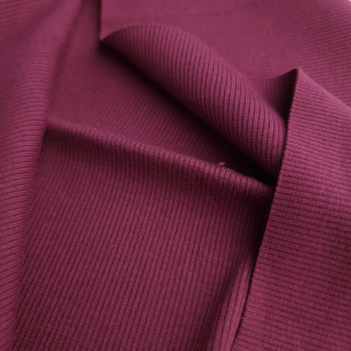 Strickware gerippt - AUBERGINE (D-215) 