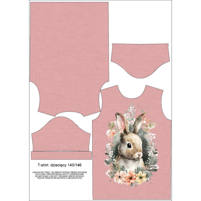 T-SHIRT DZIECIĘCY - BABY BUNNY - zestaw do uszycia (104/110)