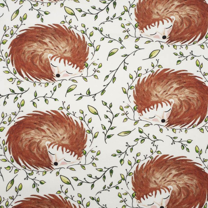 50cm SLEEPING HEDGEHOGS (SLEEPING ANIMALS) / white - looped knit fabric