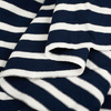  Viskose Jersey - STREIFEN DUNKELBLAU  / WEIß 1,0cm x 0,5cm