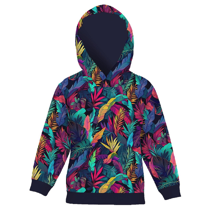 DZIECIĘCA BLUZA Z KAPTUREM (ALEX) - COLORFUL LEAVES - zestaw do uszycia (86/92)