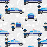 POLICE / light grey - Cotton woven fabric