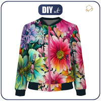 WOMEN’S BOMBER JACKET (KAMA) - COLORFUL FLOWERS PAT. 1 - sewing set L