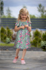 Carmenausschnitt Kleid (LILI) - Butterfly & Flowers wz.12 - Nähset - 146-152